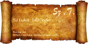 Szluka Tünde névjegykártya